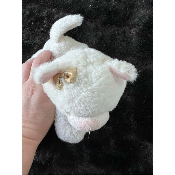 Carters White Plush Kitty Cat Kitten Gold Bow 2017 Baby Lovey Animal - Picture 2 of 4